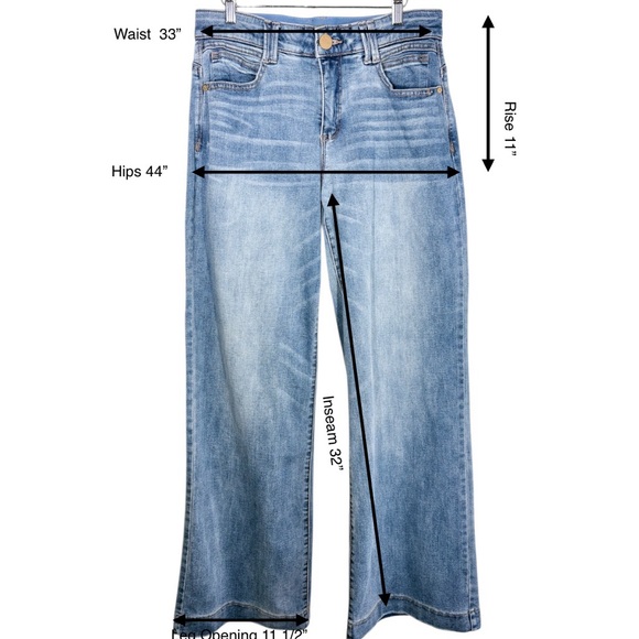 Democracy Ab Technology High Rise Wide Leg Jeans Size 10 Light Wash Stretch - Picture 12 of 12